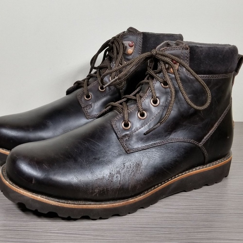 UGG Seton Waterproof Ankle Boot, Brown Leather, Mens Size 9 M / 42